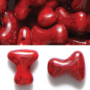 8TE141-74R: CZ Tee Bead Opaque LT Red Lumi Blue 2x8mm-50PC