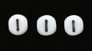 6LB-IR: CZ Alphabet Bead I White/black 6mm-50PC
