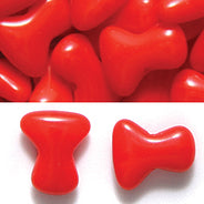 8TE141R: CZ Tee Bead Opaque LT Red 2x8mm-60PC