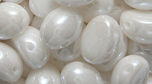 32CA313-WA: CZ Candy Oval Two Hole White Wedding 6x8mm 25PC