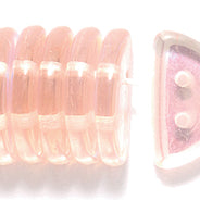 32HM591-2HR: CZ Half Moon Pink AB 2Hole 6x13mm-25PC