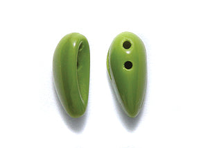 42CM183-OLR: CZ Chilli 2HOLE Opaque Olive Green 4x11mm-50PC