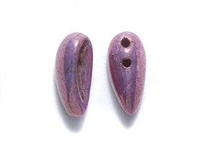 42CM110-98R: Czech Chilli Two Hole Picasso Purple 4x11mm - - 50 Piece Pack