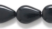 76DP109R: CZ Flat Drop Black 9x13mm-40PC
