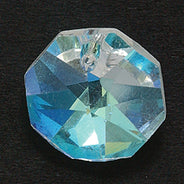 95CC512-B1R: Preciosa Crystal Octagon 1 Hole Crystal AB 14mm-12PC