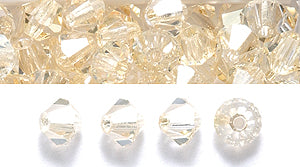 82CC851: Preciosa Crystal Bicone Blonde Flare 4mm-144PC