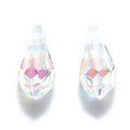 41CC512: Preciosa Crystal Drop Crystal AB 5.5x11mm-24PC