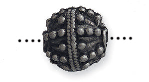 PW291-S: Bead w/Dots & Rope Around Ant Pewter 10mm 1PC