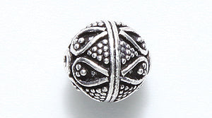 IN184-27S: Bali Style Copper Round ANT Sil 10mm-5PC