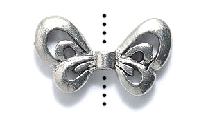 PW6140-S: PW Wing/bow Bead Ant Pewter 10x17mm 1PC