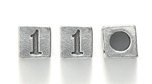 5PW955-1: Bead Alphabet Cube 1 Ant Pewter 5mm 1PC