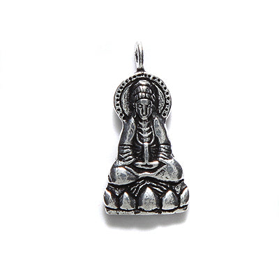 IN185-26: Quan Yin Pendant Sil 11x22mm-5PC