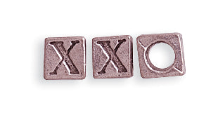 5PW955-X: Bead Alphabet Cube X Ant Pewter 5mm 1PC