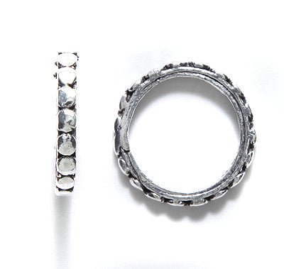 IN185-38: Textured Ring Sil 18mm-6PC