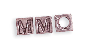 5PW955-M: Bead Alphabet Cube M Ant Pewter 5mm 1PC