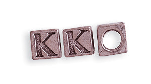 5PW955-K: Bead Alphabet Cube K Ant Pewter 5mm 1PC