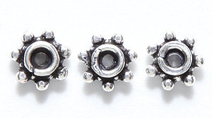 IN184-26S: Bali Style Copper Spacer ANT Sil 3x7mm-40PC