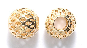 10ME805-G: Metal Filigree Round 10mm Gold 4mm Hole-12PC