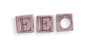 5PW955-E: Bead Alphabet Cube E Ant Pewter 5mm 1PC