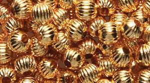 4MR854-F: Metal Round Fluted Gold 4mm - 50PC