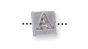 PW955-A: Bead Alphabet Cube A Ant Pewter 7mm 2PPK