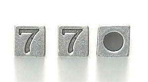 5PW955-7: Bead Alphabet Cube 7 Ant Pewter 5mm 1PC