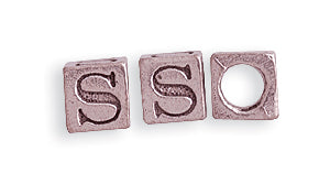5PW955-S: Bead Alphabet Cube S Ant Pewter 5mm 1PC
