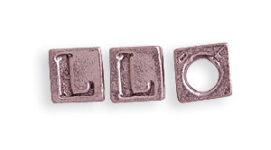 5PW955-L: Bead Alphabet Cube L Ant Pewter 5mm 1PC