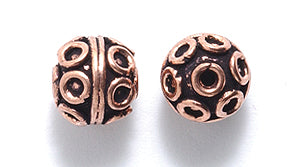 IN184-24C: Bali Style Copper Bead 8mm-15PC