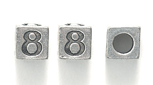 5PW955-8: Bead Alphabet Cube 8 Ant Pewter 5mm 1PC
