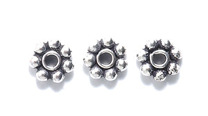 IN184-3S: Bali Style Copper Spacer ANT Sil 2x6mm-50PC