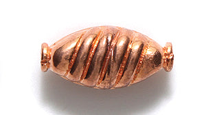 ME148-AC: Oval Swirl Ant Copper 8x17mm 6PC