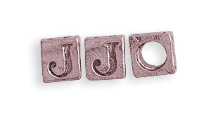 5PW955-J: Bead Alphabet Cube J Ant Pewter 5mm 1PC