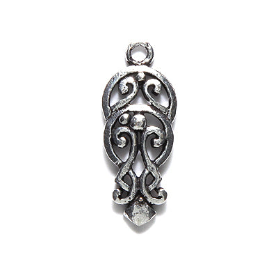 IN185-23: Zinc Pendant Sil 9x23mm-8PC