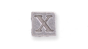 PW955-X: Bead Alphabet Cube X Ant Pewter 7mm 1PC