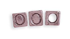 5PW955-O: Bead Alphabet Cube O Ant Pewter 5mm 1PC