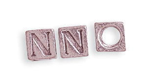 5PW955-N: Bead Alphabet Cube N Ant Pewter 5mm 1PC