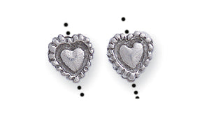 PW655-S: Bead Heart Ant Pewter 6mm 2PPK