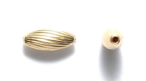 36ME854-F: Metal Oval Swirl Fluted Gold 4x9mm-50PC