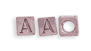 5PW955-A: Bead Alphabet Cube A Ant Pewter 5mm 1PC