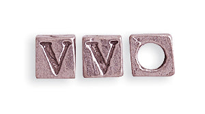 5PW955-V: Bead Alphabet Cube V Ant Pewter 5mm 1PC