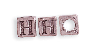 5PW955-H: Bead Alphabet Cube H Ant Pewter 5mm 1PC