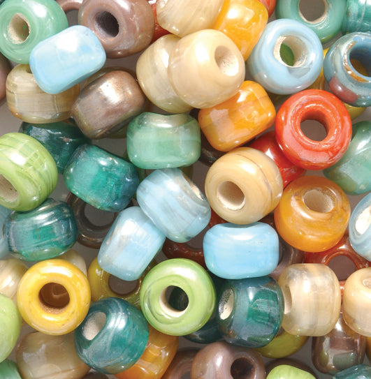 VE525-RL: Bead Mix Crow Roller Luster 9mm AVG-500GM