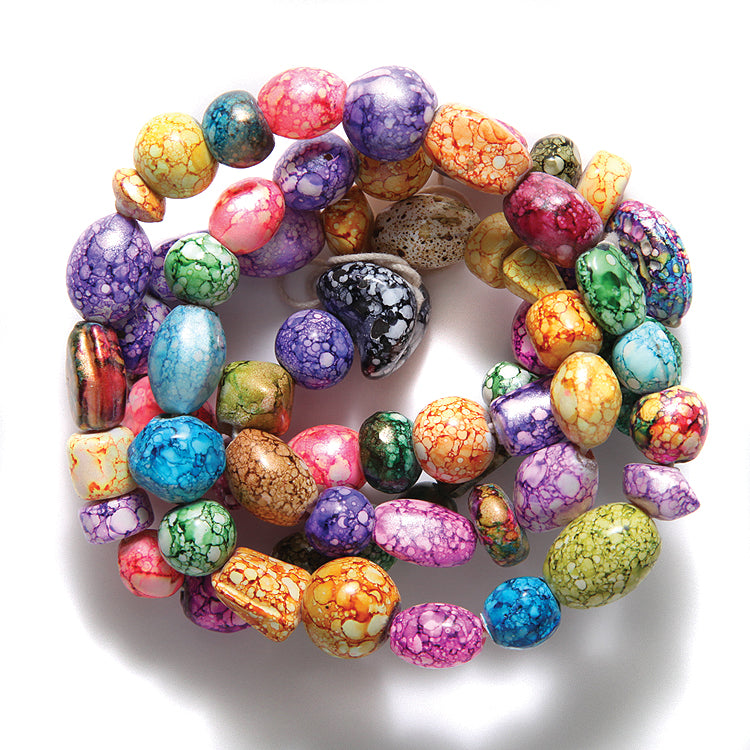 VE524-MC: Bead Mix Mottled 6-12mm 24Inch-STR