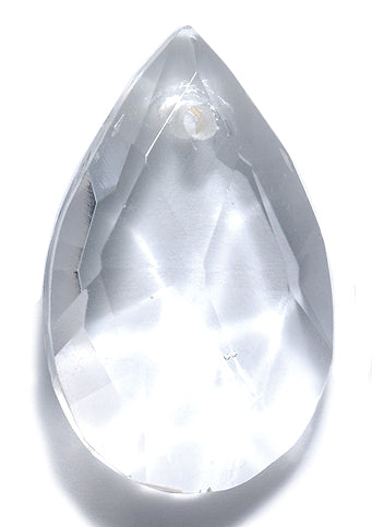 PL299-1: Glass Faceted Teardrop Crystal 29x37mm- 4PC