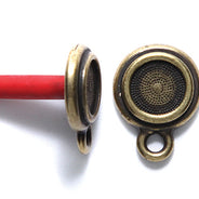 TC1078-AB: Earring Ss34 Bezel Ant Brass 12x16