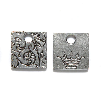 ND4104-AS: Nunn Square Tag Crown 12.8mm ANT SIL-1EA
