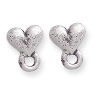 PW2210-S: PW Heart Earring Post w/Eye-1PR