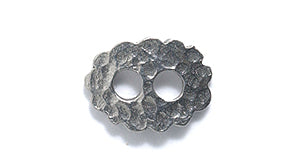 PW6136-S: PW Button Scalloped Oval Ant Pewter 8x11mm 1PC