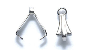 FI382-S: Bail Clips W/Eye NCKL SIL 4x10mm-24PC